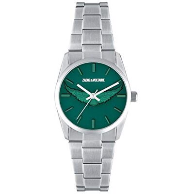 Zadig & Voltaire Montre Mixte Quartz Acier inoxydable Vert Argent Analogique - Publicité Zadig & Voltaire Montre Mixte Quartz Acier inoxydable Vert Argent Analogique - Publicité