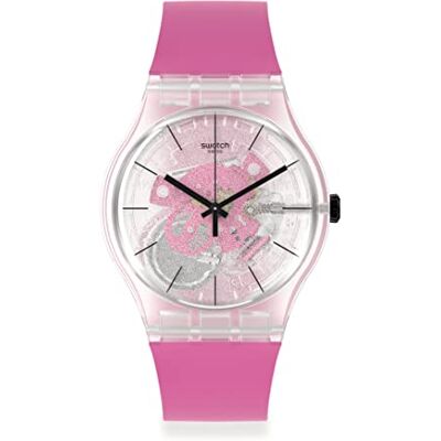 Swatch Montre New Gent Bio PINK DAZE, bracelet - Publicité Swatch Montre New Gent Bio PINK DAZE, bracelet - Publicité