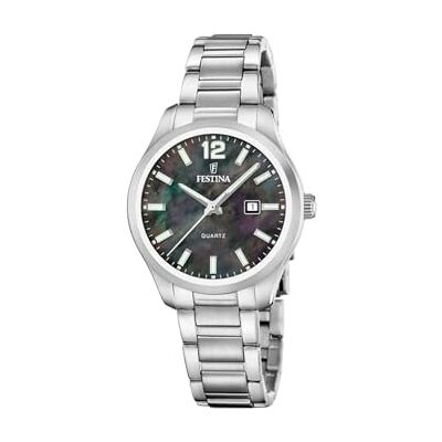 Festina Montre Femme Analogique en Acier Inoxydable 316l Argenté Mouvement à Quartz, Verre Minéral Haute Résistance, Étanche 5 ATM, Calendrier - Publicité Festina Montre Femme Analogique en Acier Inoxydable 316l Argenté Mouvement à Quartz, Verre Minéral Haute Résistance, Étanche 5 ATM, Calendrier - Publicité