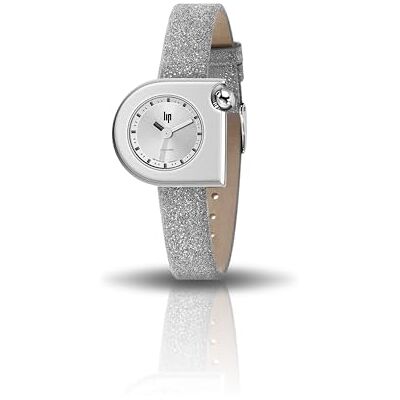 LIP Mach 2000 Mini Montre Femme Acier Cuir Gris Pailleté - Publicité LIP Mach 2000 Mini Montre Femme Acier Cuir Gris Pailleté - Publicité
