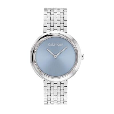 Calvin Klein Montre À Mouvement Quartz Deux Aiguilles pour Femme Collection Twisted Bezel avec Bracelet en Acier Inoxydable Argenté - Publicité Calvin Klein Montre À Mouvement Quartz Deux Aiguilles pour Femme Collection Twisted Bezel avec Bracelet en Acier Inoxydable Argenté - Publicité