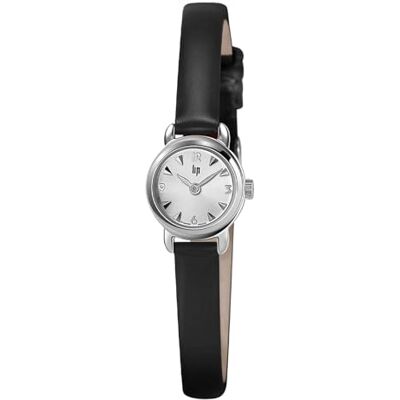 Lip Montre Henriette Cuir Noir Cadran Argent - Publicité Lip Montre Henriette Cuir Noir Cadran Argent - Publicité
