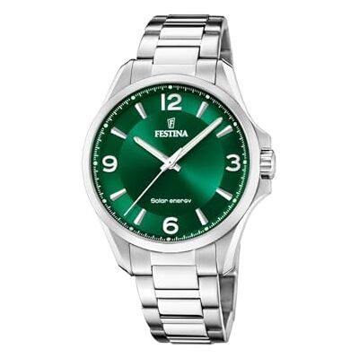 Festina Montre Homme Analogique Solaire en Acier Inoxydable 316L Argenté Verre Minéral Haute Résistance Étanche 5 ATM Solar Energy - Publicité Festina Montre Homme Analogique Solaire en Acier Inoxydable 316L Argenté Verre Minéral Haute Résistance Étanche 5 ATM Solar Energy - Publicité