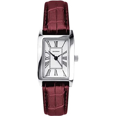 Sekonda Classic Montre à quartz pour femme avec cadran blanc, affichage analogique et bracelet bordeaux - Publicité Sekonda Classic Montre à quartz pour femme avec cadran blanc, affichage analogique et bracelet bordeaux - Publicité