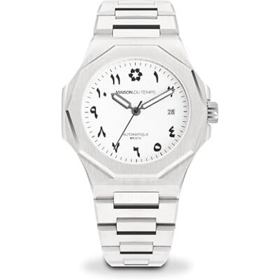 MAISON DU TEMPS Montre Homme Automatique Miyota Bracelet Acier ou Silicone Boîtier Acier 42 mm Etanche 100m Modèle MTZeta Arabic - Publicité MAISON DU TEMPS Montre Homme Automatique Miyota Bracelet Acier ou Silicone Boîtier Acier 42 mm Etanche 100m Modèle MTZeta Arabic - Publicité