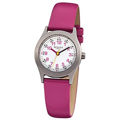 Regent enfants montre avec bracelet élégant en cuir analogique bracelet rose à quartz cadran blanc urf946 - Publicité Regent enfants montre avec bracelet élégant en cuir analogique bracelet rose à quartz cadran blanc urf946 - Publicité