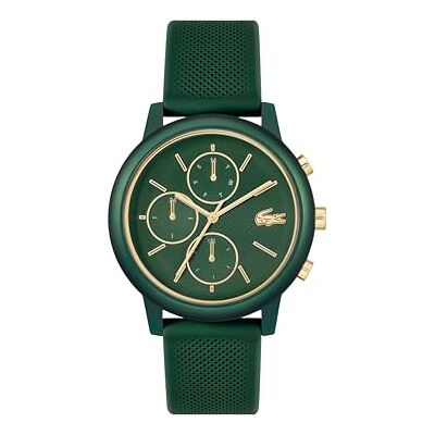 Montre Analogique Multifonction à Quartz pour Homme Collection LACOSTE.12.12 Move avec Bracelet en Silicone Bleu Marine, Vert ou Noir - Publicité Montre Analogique Multifonction à Quartz pour Homme Collection LACOSTE.12.12 Move avec Bracelet en Silicone Bleu Marine, Vert ou Noir - Publicité