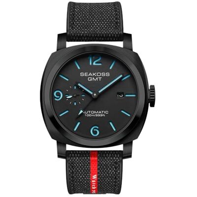 SEAKOSS GMT S8441 Montre pour homme automatique 45 mm Date 10 ATM étanche Mouette ST2557 Mouvement lumineux Acier inoxydable Verre saphir Montres mécaniques, Noir-Noir Bleu - Publicité SEAKOSS GMT S8441 Montre pour homme automatique 45 mm Date 10 ATM étanche Mouette ST2557 Mouvement lumineux Acier inoxydable Verre saphir Montres mécaniques, Noir-Noir Bleu - Publicité