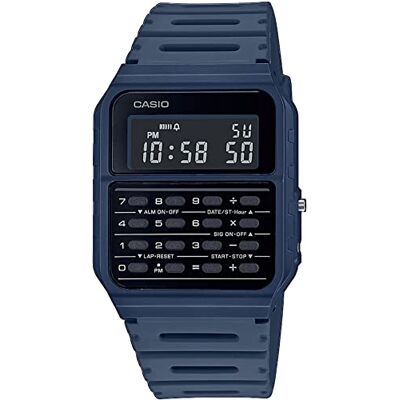 Casio Montre Quartz Mixte 34.40mm avec Cadran Noir Digital et Bracelet en Résine Bleu - Publicité Casio Montre Quartz Mixte 34.40mm avec Cadran Noir Digital et Bracelet en Résine Bleu - Publicité