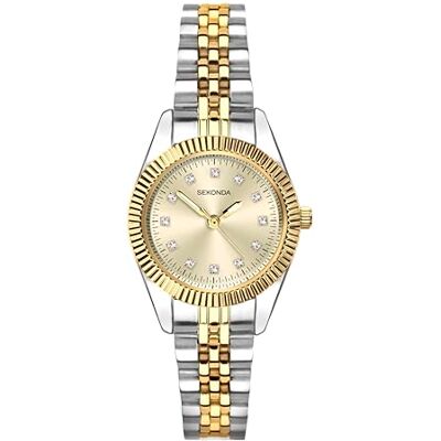 Sekonda Montre classique Francis pour femme, 26 mm, champagne, bracelet - Publicité Sekonda Montre classique Francis pour femme, 26 mm, champagne, bracelet - Publicité