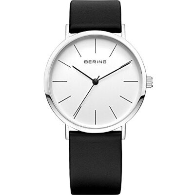 BERING Femmes Analogique Quartz Classic Collection Montre avec Bracelet en Cuir de Veau & Verre Saphir - Publicité BERING Femmes Analogique Quartz Classic Collection Montre avec Bracelet en Cuir de Veau & Verre Saphir - Publicité