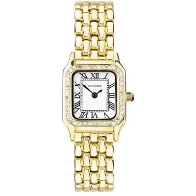 Sekonda Monica Montre à quartz pour femme avec chiffres romains, affichage analogique et bracelet en alliage Blanc 20 mm - Publicité Sekonda Monica Montre à quartz pour femme avec chiffres romains, affichage analogique et bracelet en alliage Blanc 20 mm - Publicité