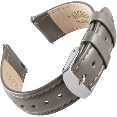 Archer Watch Straps Bracelets de Montre en Cuir de Grain Supérieur à Fixation Rapide (Gris Minéral/Surpiqûre Assortie, 20mm) - Publicité Archer Watch Straps Bracelets de Montre en Cuir de Grain Supérieur à Fixation Rapide (Gris Minéral/Surpiqûre Assortie, 20mm) - Publicité