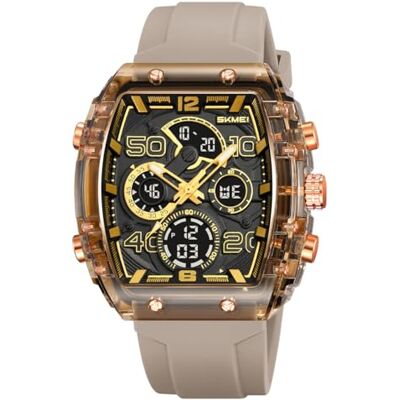 Alienwork Montre Analogique-LED Homme Transparent Bracelet en Silicone Gris Calendrier Date-Mois Noir Chronographe Sport Multifonction - Publicité Alienwork Montre Analogique-LED Homme Transparent Bracelet en Silicone Gris Calendrier Date-Mois Noir Chronographe Sport Multifonction - Publicité