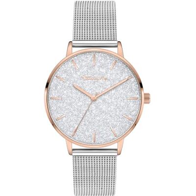 Tamaris Montre-Bracelet Montre À Quartz pour Femmes Analogique 36Mm, avec Acier Inoxydable Bracelet, Glitzer, 3 ATM Étanche - Publicité Tamaris Montre-Bracelet Montre À Quartz pour Femmes Analogique 36Mm, avec Acier Inoxydable Bracelet, Glitzer, 3 ATM Étanche - Publicité