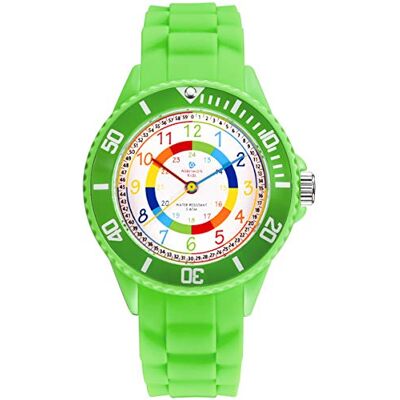Alienwork Kids Montre Pédagogique Apprendre l'Heure Enfants Garçon Fille Temps d'apprentissage Résistant à l'eau 5 ATM - Publicité Alienwork Kids Montre Pédagogique Apprendre l'Heure Enfants Garçon Fille Temps d'apprentissage Résistant à l'eau 5 ATM - Publicité