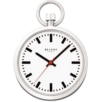 REGENT Montre de poche pour homme en acier inoxydable de 43 mm de diamètre avec mouvement à quartz Miyota Verre minéral plat en différentes variantes - Publicité REGENT Montre de poche pour homme en acier inoxydable de 43 mm de diamètre avec mouvement à quartz Miyota Verre minéral plat en différentes variantes - Publicité
