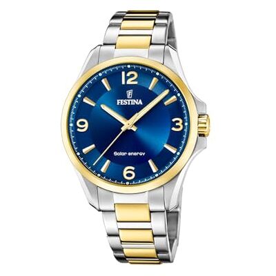 Festina Solar Energy F20657 Montre analogique Solaire pour Homme en Acier Inoxydable 316l Multicolore Verre minéral Haute résistance 5 ATM - Publicité Festina Solar Energy F20657 Montre analogique Solaire pour Homme en Acier Inoxydable 316l Multicolore Verre minéral Haute résistance 5 ATM - Publicité