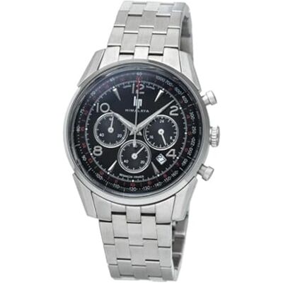 Lip Montre Himalaya 40 mm Chronographe Acier Cadran Noir - Publicité Lip Montre Himalaya 40 mm Chronographe Acier Cadran Noir - Publicité