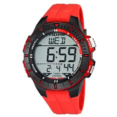 Calypso Montre Digitale Sport Homme Caoutchouc 10 ATM, Date, Chronographe, Double Fuseau, Lumière, Alarme, 12/24 h K5607 Color Splash - Publicité Calypso Montre Digitale Sport Homme Caoutchouc 10 ATM, Date, Chronographe, Double Fuseau, Lumière, Alarme, 12/24 h K5607 Color Splash - Publicité