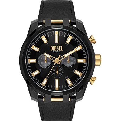 Diesel Montre pour Homme, Split, Mouvement Chronographe, Boîtier en Acier Inoxydable Multi de 51 mm avec Bracelet en Cuir, - Publicité Diesel Montre pour Homme, Split, Mouvement Chronographe, Boîtier en Acier Inoxydable Multi de 51 mm avec Bracelet en Cuir, - Publicité