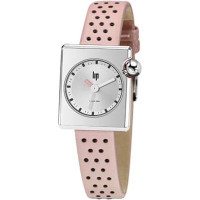 Lip Montre Mach 2000 Mini Square Cuir Rose - Publicité Lip Montre Mach 2000 Mini Square Cuir Rose - Publicité