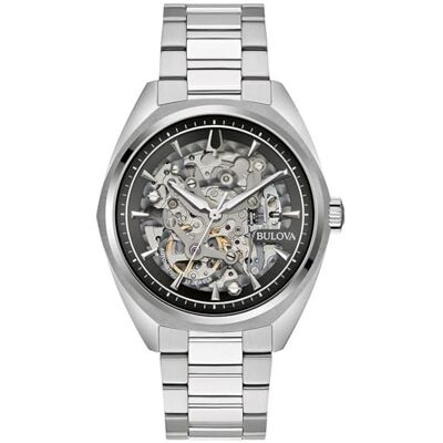 Bulova Montre analogique Automatique pour Homme avec Bracelet en Acier Inoxydable , Noir, Bracelet - Publicité Bulova Montre analogique Automatique pour Homme avec Bracelet en Acier Inoxydable , Noir, Bracelet - Publicité