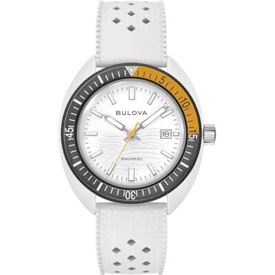 Bulova Montre Homme Quartz Japonais Analogique Bracelet Caoutchouc Perforé - Publicité Bulova Montre Homme Quartz Japonais Analogique Bracelet Caoutchouc Perforé - Publicité