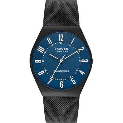 Skagen Montre Grenen pour Homme, Mouvement à Trois Aiguilles à énergie Solaire avec Bracelet en Acier Inoxydable ou en Cuir - Publicité Skagen Montre Grenen pour Homme, Mouvement à Trois Aiguilles à énergie Solaire avec Bracelet en Acier Inoxydable ou en Cuir - Publicité