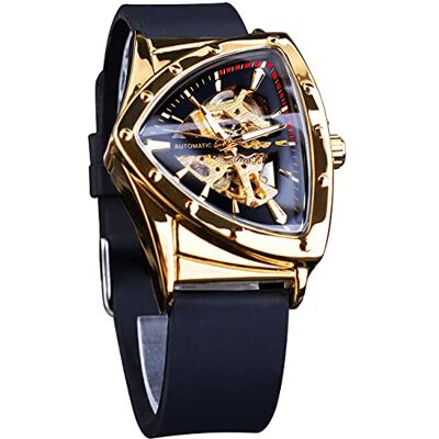 FORSINING Montre Squelette pour Homme, Montre mécanique Automatique avec Cadran Triangulaire Lumineux, remontage Automatique, Bracelet en Acier Inoxydable ou Bracelet en Silicone Souple - Publicité FORSINING Montre Squelette pour Homme, Montre mécanique Automatique avec Cadran Triangulaire Lumineux, remontage Automatique, Bracelet en Acier Inoxydable ou Bracelet en Silicone Souple - Publicité
