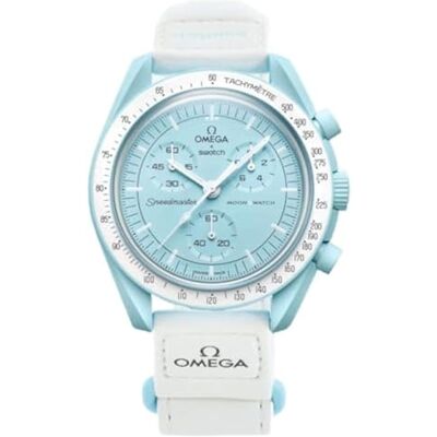 Omega x Swatch Moon Swatch Mission to Uranus Speedmaster Bleu – Neuf, Unisexe - Publicité Omega x Swatch Moon Swatch Mission to Uranus Speedmaster Bleu – Neuf, Unisexe - Publicité