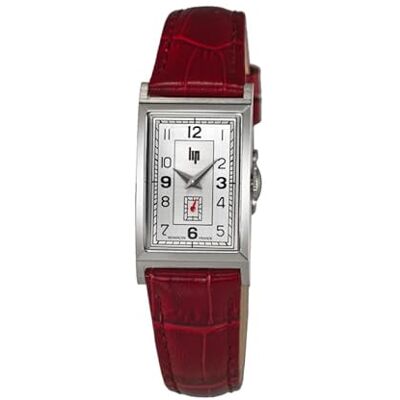 Lip Montre T18 Churchill Trotteuse Excentrée Cuir Façon Croco Rouge - Publicité Lip Montre T18 Churchill Trotteuse Excentrée Cuir Façon Croco Rouge - Publicité