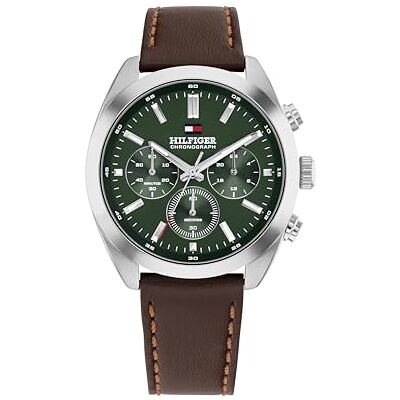 Tommy Hilfiger Montre Chronographe à Quartz pour Homme avec Bracelet en Acier Inoxydable ou Cuir - Publicité Tommy Hilfiger Montre Chronographe à Quartz pour Homme avec Bracelet en Acier Inoxydable ou Cuir - Publicité