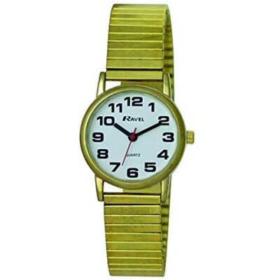 Ravel Montre Unisexe à Bracelet Extensible en Acier Inoxydable avec Grands Chiffres Quartz Analogique R0208 - Publicité Ravel Montre Unisexe à Bracelet Extensible en Acier Inoxydable avec Grands Chiffres Quartz Analogique R0208 - Publicité