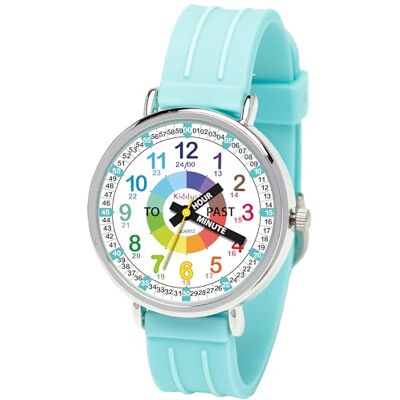 Kiddus Montre Enfant Éducative Analogique, Fille et Garçon Dès 5 Ans Turquoise, 5ATM étanche pour natation, aiguilles classiques et grands chiffres lisibles - Publicité Kiddus Montre Enfant Éducative Analogique, Fille et Garçon Dès 5 Ans Turquoise, 5ATM étanche pour natation, aiguilles classiques et grands chiffres lisibles - Publicité