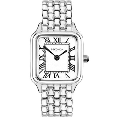 SEKONDA Classic Monica Montre à quartz pour femme avec affichage analogique et bracelet en alliage argenté Blanc 30 mm - Publicité SEKONDA Classic Monica Montre à quartz pour femme avec affichage analogique et bracelet en alliage argenté Blanc 30 mm - Publicité