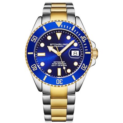 Stuhrling Montre de plongée Original pour Homme, Mouvement Suisse, Bracelet en Acier Inoxydable, étanche jusqu'à 100 m - Publicité Stuhrling Montre de plongée Original pour Homme, Mouvement Suisse, Bracelet en Acier Inoxydable, étanche jusqu'à 100 m - Publicité