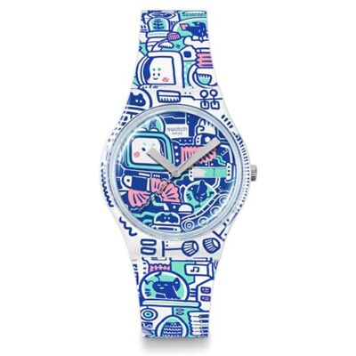 Swatch B-BOT , bleu, Moderne - Publicité Swatch B-BOT , bleu, Moderne - Publicité