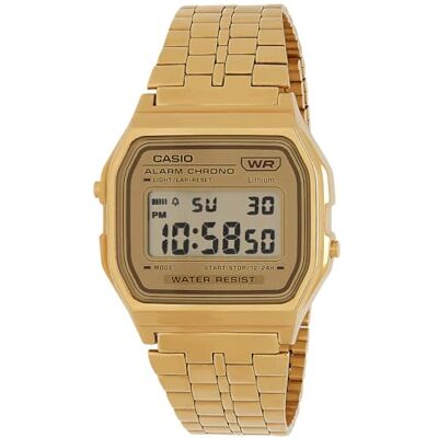 Casio Montre Quartz Unisexe 37.00mm avec Cadran Or Digitale et Bracelet en Bracelet en Acier Or - Publicité Casio Montre Quartz Unisexe 37.00mm avec Cadran Or Digitale et Bracelet en Bracelet en Acier Or - Publicité