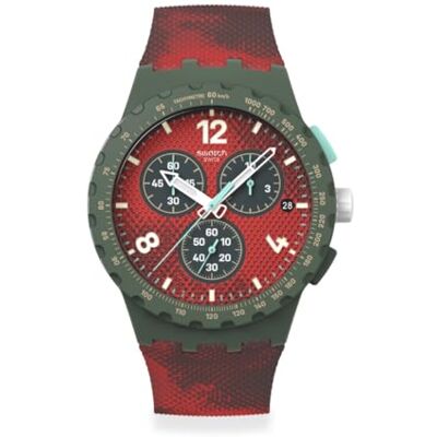 Swatch Chrono 42 Montre Unisexe à Quartz polymère résistante à l'eau, Rouge - Publicité Swatch Chrono 42 Montre Unisexe à Quartz polymère résistante à l'eau, Rouge - Publicité