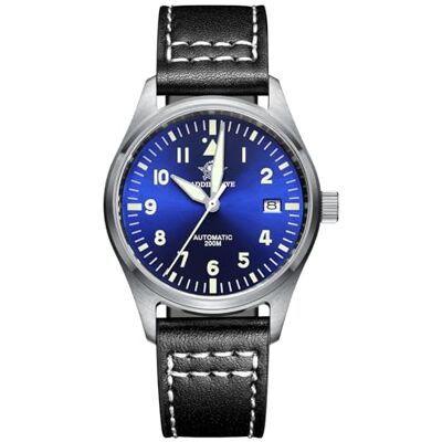 ADDIESDIVE Montre Homme Automatique Analogique 100 Résistance à l'eau Montre Mécanique Homme avec Bracelet en Cuir Bleu - Publicité ADDIESDIVE Montre Homme Automatique Analogique 100 Résistance à l'eau Montre Mécanique Homme avec Bracelet en Cuir Bleu - Publicité