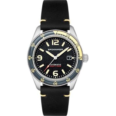 Spinnaker Fleuss Montre Automatique pour Homme – Boîtier en Acier Inoxydable 316L de 43 mm, Mouvement Automatique Japonais, Bracelet en Cuir, Montre de Plongée Automatique, Gris Sable – SP-5055-0B - Publicité Spinnaker Fleuss Montre Automatique pour Homme – Boîtier en Acier Inoxydable 316L de 43 mm, Mouvement Automatique Japonais, Bracelet en Cuir, Montre de Plongée Automatique, Gris Sable – SP-5055-0B - Publicité
