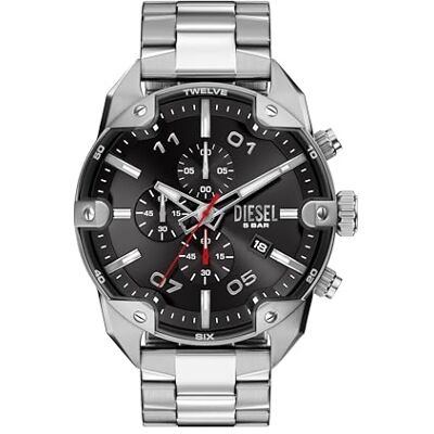 Diesel Spiked Homme Montre 49MM en Acier Inoxydable Ton Argent, - Publicité Diesel Spiked Homme Montre 49MM en Acier Inoxydable Ton Argent, - Publicité