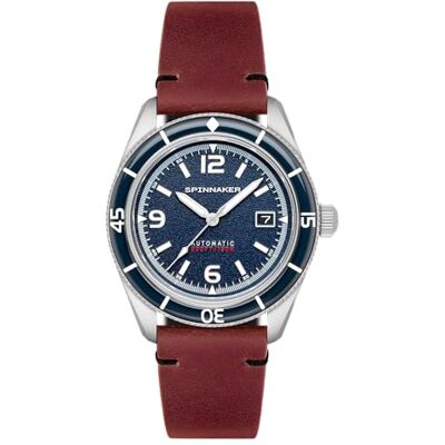 Spinnaker Fleuss Montre Automatique pour Homme – Boîtier en Acier Inoxydable 316L de 43 mm, Mouvement Automatique Japonais, Bracelet en Cuir, Montre de Plongée Automatique, Bleu – - Publicité Spinnaker Fleuss Montre Automatique pour Homme – Boîtier en Acier Inoxydable 316L de 43 mm, Mouvement Automatique Japonais, Bracelet en Cuir, Montre de Plongée Automatique, Bleu – - Publicité