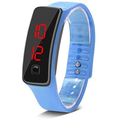 cersalt Montre numérique, Montre numérique de Sport 12 Heures 22,5 x 1,5 cm Rectangle pour Le Sport pour étudiant pour la Course de Nuit(Blue) - Publicité cersalt Montre numérique, Montre numérique de Sport 12 Heures 22,5 x 1,5 cm Rectangle pour Le Sport pour étudiant pour la Course de Nuit(Blue) - Publicité