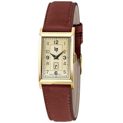 Lip Montre T18 Churchill Trotteuse Excentrée Cuir Marron - Publicité Lip Montre T18 Churchill Trotteuse Excentrée Cuir Marron - Publicité