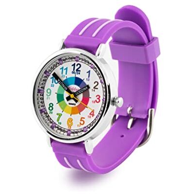 Kiddus Montre Enfant Éducative Analogique, Fille et Garçon Dès 5 Ans Violet, 5ATM étanche pour natation, aiguilles classiques et grands chiffres lisibles - Publicité Kiddus Montre Enfant Éducative Analogique, Fille et Garçon Dès 5 Ans Violet, 5ATM étanche pour natation, aiguilles classiques et grands chiffres lisibles - Publicité