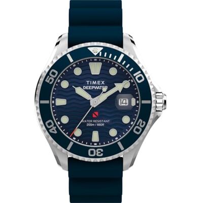 Timex Homme Analogique Quartz Montre Deep Water Meridian avec Bracelet en Acier Inoxydable - Publicité Timex Homme Analogique Quartz Montre Deep Water Meridian avec Bracelet en Acier Inoxydable - Publicité