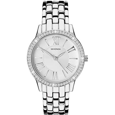 Sekonda Charlotte Ladies 33mm Quartz Watch with Analogue Display, and Alloy Bracelet - Publicité Sekonda Charlotte Ladies 33mm Quartz Watch with Analogue Display, and Alloy Bracelet - Publicité