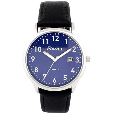 Ravel Montre Homme Calendrier Bracelet Simili Cuir Quartz Analogique Japonais R0708 - Publicité Ravel Montre Homme Calendrier Bracelet Simili Cuir Quartz Analogique Japonais R0708 - Publicité